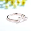 結婚指輪Kuololit 0 5ct Marquise 18K 14K 10K女性用ホワイトゴールドリング