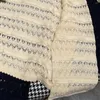 Kadın Sweaters Sulağı Kadınlar İlkbahar Yaz Katı O yakalı Out Hafif Uzun Kollu Kazak Klasik Vintage Gevşek Kadın