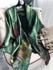 Halsdukar bysifa | Brand Green Pure Silk Scarf Femmes Foulard Spring Fall Mulberry Shawls Winter Long Hijabs