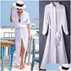 Women'S Swimwear Beach Pareo Crepe Tra-Thin Breathable Er Up Shirt Holiday Skirt Long Dress Sun Block Blouse Womens Drop Delivery Appa Dhhkd