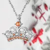 Pendant Necklaces Luxury Princess Crown Sparkle Zircon Jewelry Necklace Delicate Women's Wedding Romantic Anniversary Love Gifts