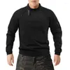 Sudaderas con capucha de manga larga para hombre, sudaderas con capucha de lana con doble cremallera, camisetas tácticas militares, chaqueta cálida para exteriores