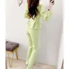 Women's Two Piece Pants Clothing Fruit Green Outfits Sets Spring Autumn 2023 Design Sense Fashion Temperament Flare Suit