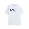 Lanvin Shirts High Edition New Lanvinsシャツ同じ半袖の文字刺繍ラウンドネックTシャツ8E1p DWA0