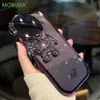 Mobiltelefonfodral Astronaut Flip Holder Lens Protective Phone Case för iPhone 14 13 12 11 Pro Max XR 14 Plus Gradient Glitter Luxury Plating Cover LF230731