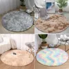 Carpets Round Plush Carpet Shaggy Fluffy Rugs for Living Room Bedroom Floor Mats Bedside Area Rugs Rainbow Soft Carpet Kids Room Mat R230802