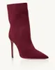 Winter Women Manzoni Bootse Boots Senior Sened Suede Boots London Head Design Italy Trendy Evening Dress High Cheels Booties EU 35-43