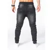 Jeans da uomo dritti da uomo punk pantaloni skinny in denim primavera estate fidanzato streetwear cerniera slim fit pantaloni gotici neri 230801