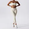 Conjuntos ativos Conjunto de ioga de 2 peças com leggings de cintura alta sutiã esportivo feminino treino de academia push up roupas de corrida roupas esportivas roupa de ginástica