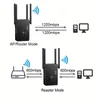 Öka din WiFi -signal direkt med detta ultra -snabba dubbla band 2.4G5G 1200Mbps WiFi Extender/Repeater/Router/AP - Snabbinställning, 360 ﾰ Täckning, röstkontroll!