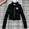 Winter Knitted Cardigan Designer Sweater Womens Knitted Fringe Top Fashion Letter Embroidered Long Sleeve Knitted Top Slim Fit Top236R