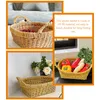 Set di stoviglie Cesto per servire la frutta Vassoio per la conservazione del pane intrecciato Cesto Cestini per desktop Cucina Home Imitazione rattan