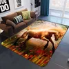 Mattor 3D Lively Horse Rug Floor Non Slip Rug Carpet Room Mat Rectangel Kitchen Saloon Floor Mattor Horse Herd Mattor Animal Best Carpet Rug R230802