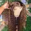 Other Health Beauty Items 13x4 13x6 Hd Lace Water Deep Wave Frontal Wig Highlight Honey Brown Glueless Curly Human Hair Wigs Colored Bob For Women 30 Inch x0821