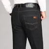 Jeans da uomo 2023 Primavera Nero Stretch Business Casual Vita alta Sub Pantaloni larghi in denim Taglie forti Pantaloni da uomo 29-38 40