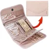 Boîtes à bijoux Roll Foldable Case Organisateur de voyage Portable pour Journey Boucles d'oreilles Bagues Diamant Colliers Broches Sac de rangement 230801