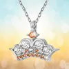 Pendant Necklaces Luxury Princess Crown Sparkle Zircon Jewelry Necklace Delicate Women's Wedding Romantic Anniversary Love Gifts