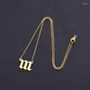 Chains Stainless Steel Gold Color Angel Number Pendant Necklace 111 To 999 For Women Men Lucky Chain Necklaces Jewelry Gift