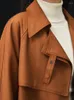 Hommes Trench Coats Printemps Et Automne Conception Coréenne Asymétrique Lâche Décontracté Tempérament Longueur Moyenne Coupe-Vent Manteau Femme