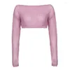 Women's Sweaters Summer Streetwear Women Hollow Out Sexy Knit Gentle Sweet Pink Light Thin Short Blouse Ladies Pullovers