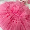 Sukienki dla dziewczynki sukienki dla niemowląt Dziewczyna dla Bowknot Princess Flower Girls Wedding Party Barbi Pink 230802