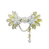 Accessoires cheveux tempérament élégant cloche orchidée fleur perle femmes queue de cheval boucle fille griffe Style coréen pince poignée