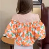 Czołgi damskie seksowne i eleganckie łańcuch perłowy Sling Off Rushader Kolor Top 2023 Summer Floral Shirt Short-Sleeved One Rusharbone