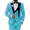 Men's Suits Mens Champagne Slim Fit 3 Pieces Business Jacket Tuxedos Blazer Gentleman For Wedding Groom Prom Evening Party School