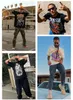 Warren Gym Oversized T-shirts de alta qualidade para musculação, tamanho americano, camisas masculinas, anime, basquete, treino, fitness, designer, camisetas de manga curta, moda hip-pop, streetwear