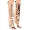 Boot s High Gold Silver Pointed Toe Knee high For Woman Sexy Heels Party Shoes Ladies Stiletto botas femininas 230801