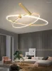 Żyrandole Led Art Chandelier Light Lampa wisiorka nowoczesne kreatywne sufit do jadalni sypialnia wisząca lobby obrotowe pierścionki