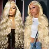 Human Hair Capless Wigs 30 40 Inch 613 Honey Blonde Color 13x6 HD Transparent Lace Frontal Body Wave Human Hair Wigs Remy 13X4 Lace Front Wig For Women x0802