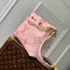 Explosion Nya kvinnors väskor Summer Bundle M46492 Handväska hinkväska Ny dragkampkapsel förnedra Rose Pink Cross Body Cowhide Pouch