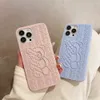 Cell Phone Cases Cute 3D Bear Liquid Silicone Phone Case for iPhone 12 Pro 11 13 Pro 14 Pro Max 14 Plus Candy Color Soft Shoclroof Cover Bumper L230731