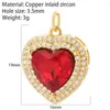 Charms Bohemia Luxury Heart Zircon For Jewelry Making Supplies Brincos Diy Neckalce Bracelet Copper Wholesale Bulk