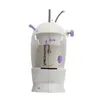 Tyg och sömnad Symaskin Mini Portable Hushåll Natt Ljus Fotpedal Rak linje Hand Tabell Två tråd Kit Electric DIY -kläder 230801