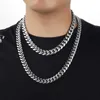 Strands Ulj punk Cuban Link Mężczyźni Naszyjnik 316L Stal nierdzewna czterostopni szlifierski chmiel żeńska męska bransoletka łańcuch lodu biżuteria 230613