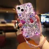 Mobiele Telefoon Gevallen 3D Vlinder Bling Rose Diamond Chain Telefoon Case Voor iphone 14 12 Pro Max MiNi 11 13 Pro X XS XR 6 S 7 8 Plus 12Pro SE Cover L230731