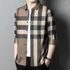 Men's Casual Shirts Dress Luxury Long Sleeve Seamless Business Male Spring And Autumn Slim Man 4XL