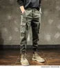 Men's Pants British Style Cargo Men Autumn Winter Thick Casual Baggy Large Size Haren Pocket Design