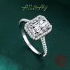 Fedi nuziali Ailmay genuino argento sterling 925 taglio smeraldo classico rettangolo di lusso 3CT AAAAA CZ per le donne gioielli romantici 230802