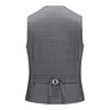 Costumes pour hommes (Veste Gilet Pantalon) Marque Premium Formelle Costume À Carreaux D'affaires Trois Pièces Ensemble Gris Marié Robe De Mariée Taille Masculine