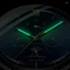 腕時計監視ailangブラックスチールメッシュベルトメン自動機械式時計トップミリタリースポーツ男性ムーンフェーズクロックrelogio
