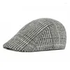 Bérets automne hiver épais Sboy casquettes hommes classique chevrons béret plat Vintage Gatsby peintres chapeaux pilote lierre chapeau Boina