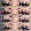 Pestañas postizas Asiteo Glitter Color Ombre Lashes Mink 25MM Fluffy Color Streaks Cosplay Maquillaje Cruelty Free Pestañas Proveedor mayorista x0802