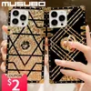 Mobiltelefonkisten Musubo Luxus Gold Hülle für iPhone 14 13 Pro 12 Pro Max 11 XR Cover Stand Ring Fundas Iphon XR XS Max 8 plus SE Coque Capa Marke L230731