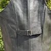 Hommes gilets col en v fermetures à glissière mode en cuir véritable gilet décontracté veste 2023 hommes concis Style coréen solide Vintage mince motard