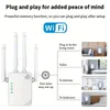 Plugue dos EUA, amplificador de sinal de extensores WiFi para cobertura doméstica de até 10.000 pés quadrados 88 dispositivos, extensor WiFi, amplificador WiFi 2.4G-5G de 1200 Mbps, extensor de alcance WiFi