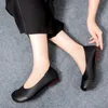 Dress Shoes ZZFABER Women Soft Leather Round Toe Shallow Comfortable Flats Female Retro Mother Travel Single Casual 230801