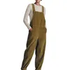 Casual Pocketed Bib Pants Corduroy work pants loose wide leg halter jumpsuit pants women's jumpsuit pants casual street shoot package hip back pants